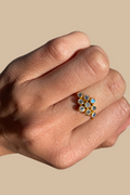 Nine Faceted Stone Ring in Moonstone
