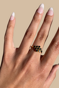 Nine Faceted Stone Ring in Onyx