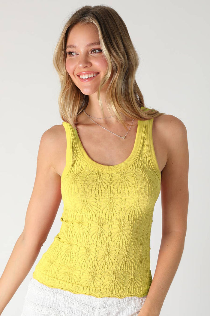 NS8458 - Reversible Lace Textured Tank Top: 2251 Crown Blue