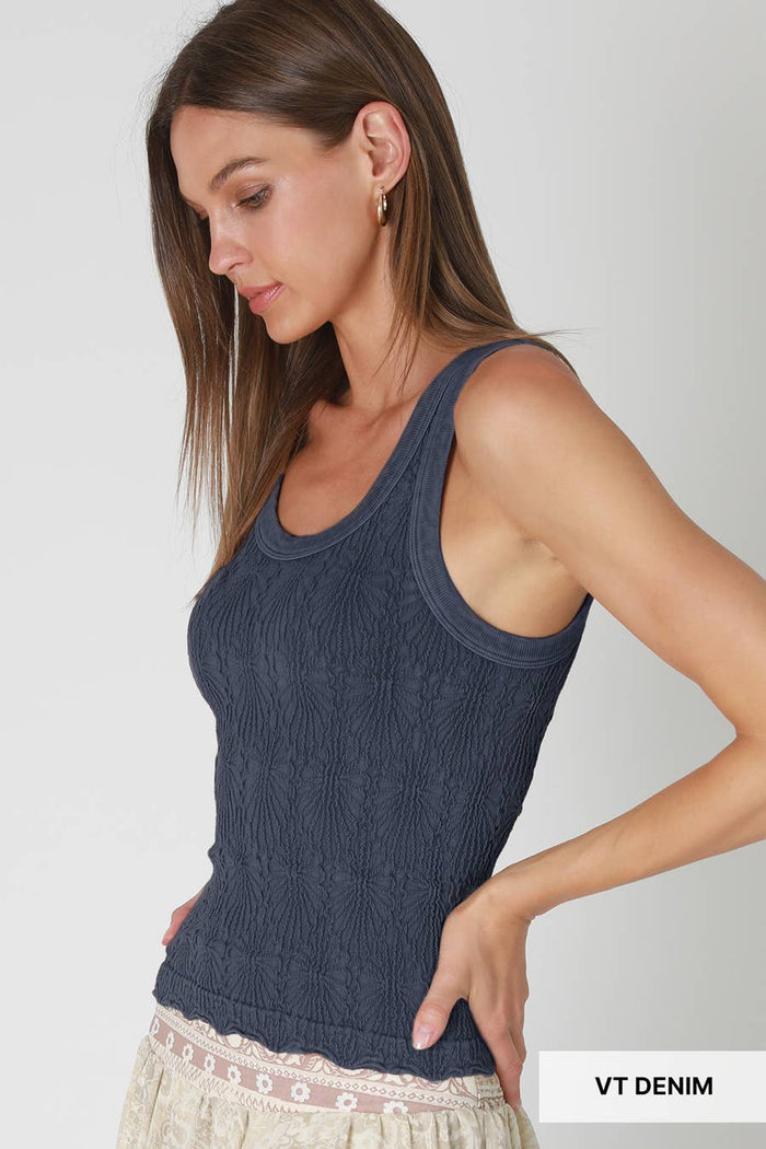 NS8465 - Vintage Reversible Lace Top: Vintage Denim