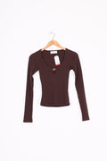Ode Womens Brown Top Size XS