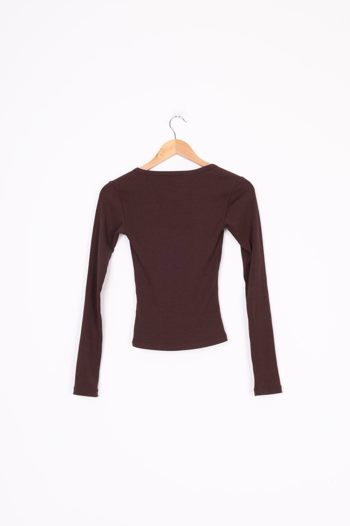 Ode Womens Brown Top Size XS
