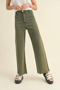 Olive straight leg Wide Pant