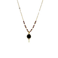 Onyx and Mixed Garnet Pendant Necklace