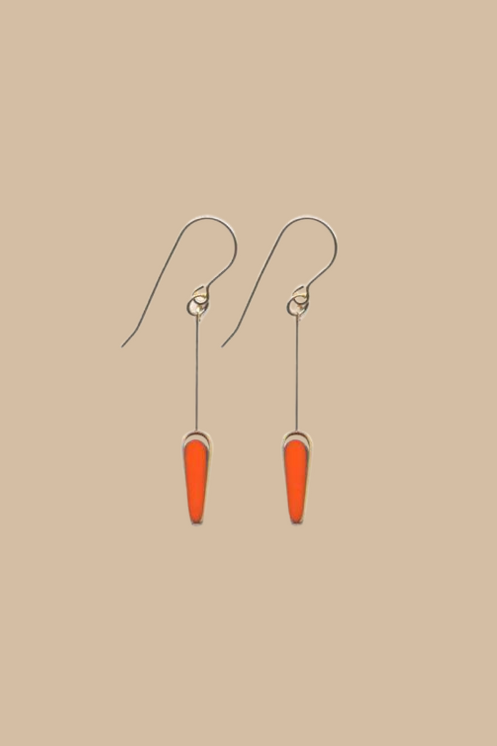 Orange Arrow Drop Earring