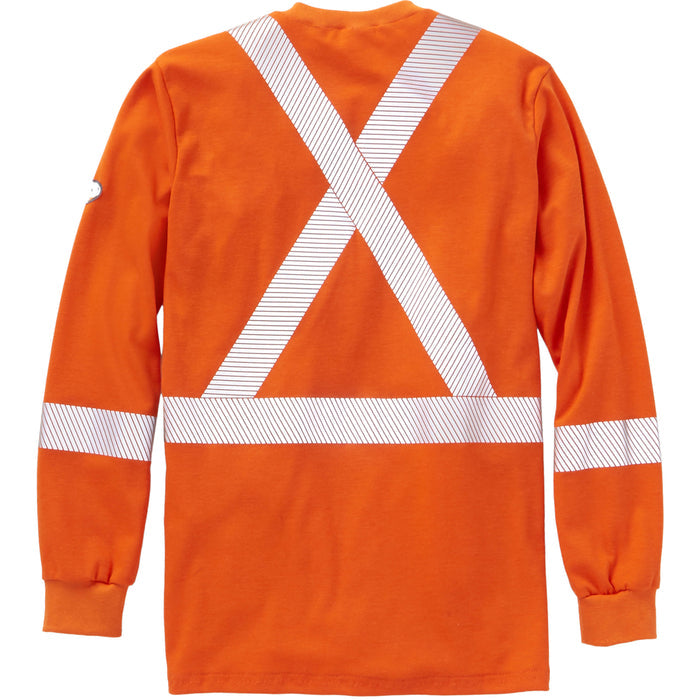 Orange Long Sleeve Shirt 2'' Segmented Silver Reflective Tape FR0310OH