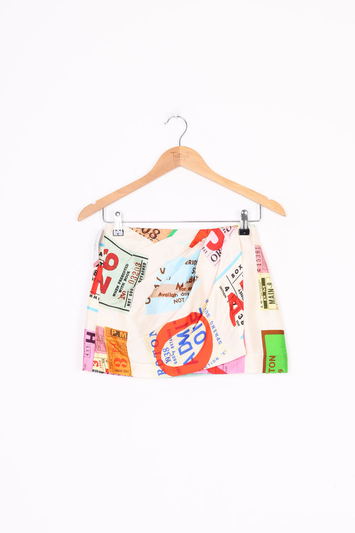 Oroton Womens Cream Mini Skirt Size 4