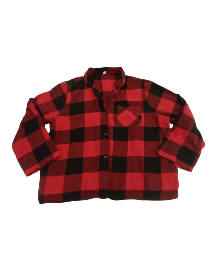 Pajama Shirt: Button Up Plaid Flannel
