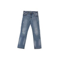 Pants: Mid-Wash Distressed Denim