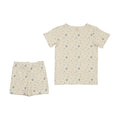 Patterned Fruit Shorts Sleeve-Strap Lounge Set