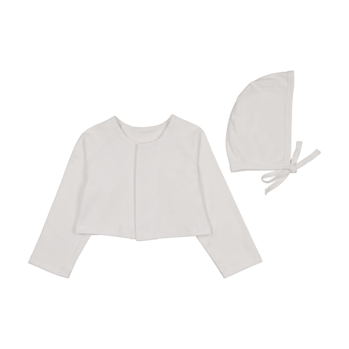 Petite Collar Cardigan & Bonnet