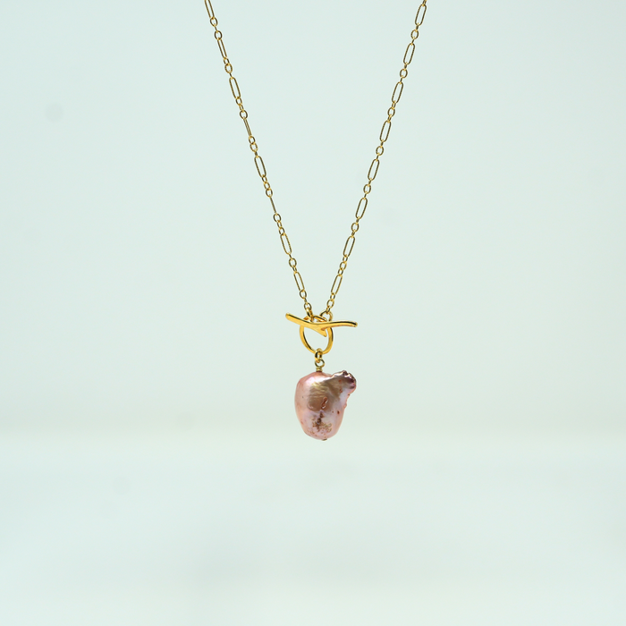 Pink Pearl Toggle Necklace