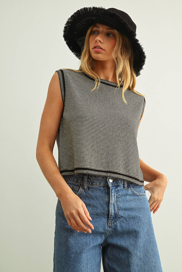 Pinstripe knit Tank