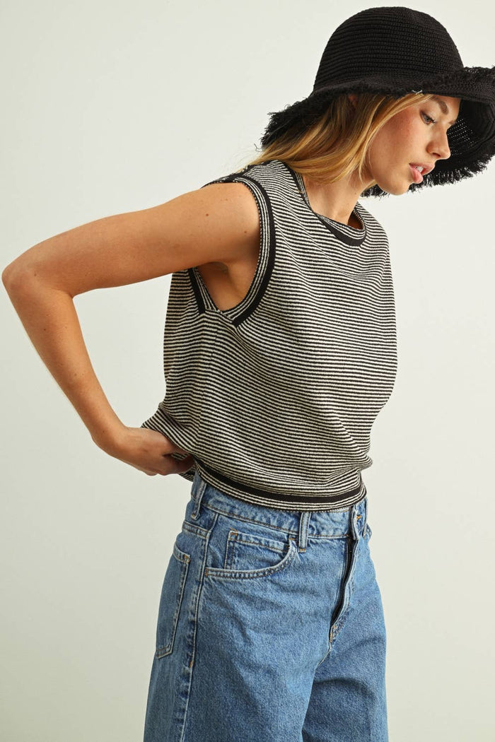 Pinstripe knit Tank