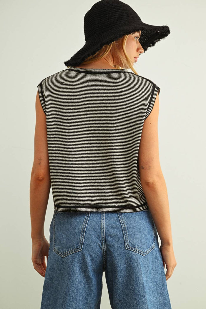 Pinstripe knit Tank