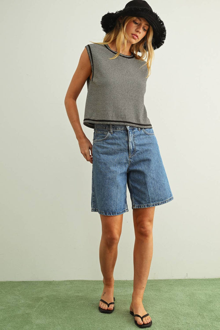 Pinstripe knit Tank