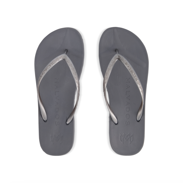 Playa Haven't the Foggiest beach flip flop waterproof sandal with toe pillow, arch support and toe post anchor in silver grey