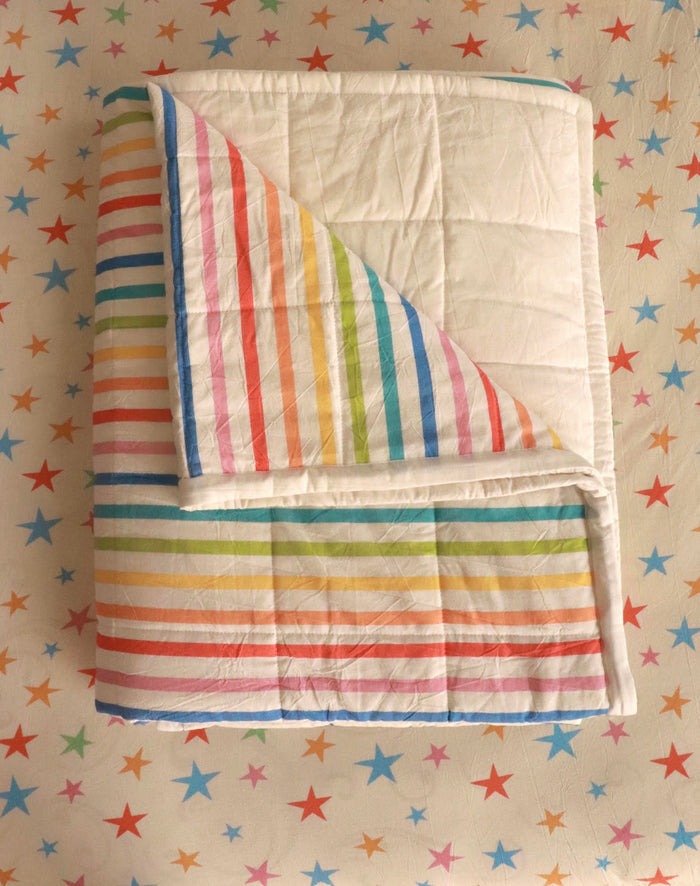 Playground Stripe Reversible Quilt