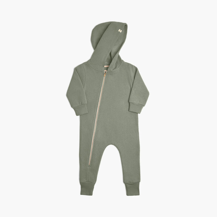 Plush Biker Romper - 100% Organic Cotton Baby and Kids Rompers - Thyme - Made in Canada - Babies Toddlers and Kids - mini mioche