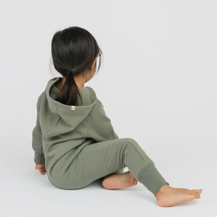 Plush Biker Romper - 100% Organic Cotton Baby and Kids Rompers - Thyme - Made in Canada - Babies Toddlers and Kids - mini mioche