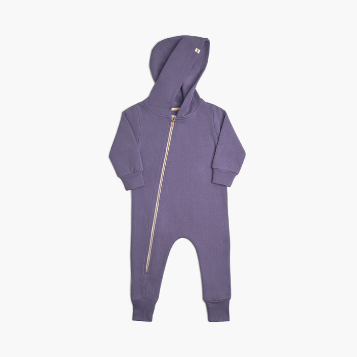 Plush Biker Romper - 100% Organic Cotton Baby and Kids Rompers - Grape Juice - Made in Canada - Babies Toddlers and Kids - mini mioche