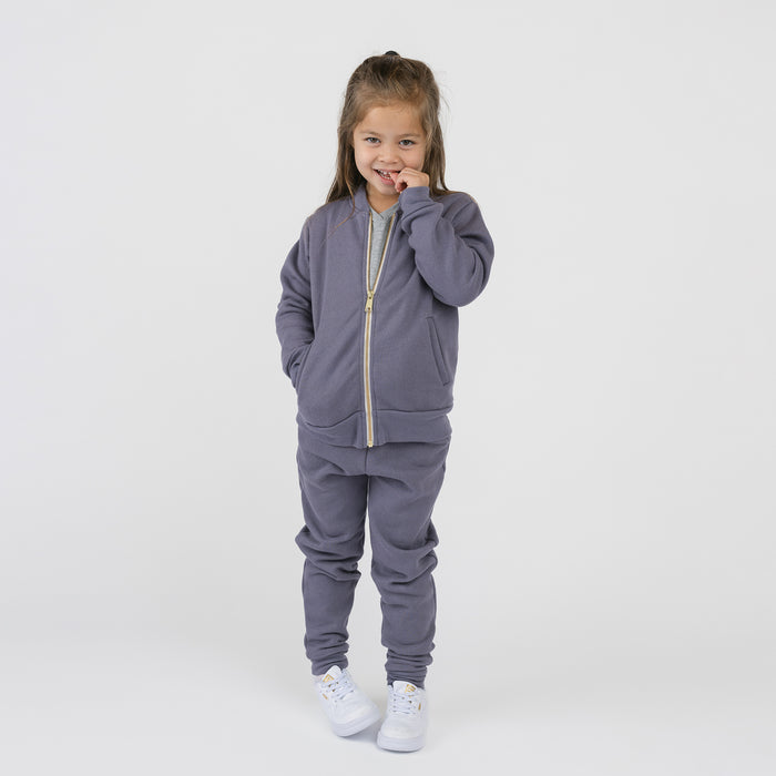 Plush Skinny Sweats - Sweatpants - Vintage Plum - 6-12 months - mini mioche