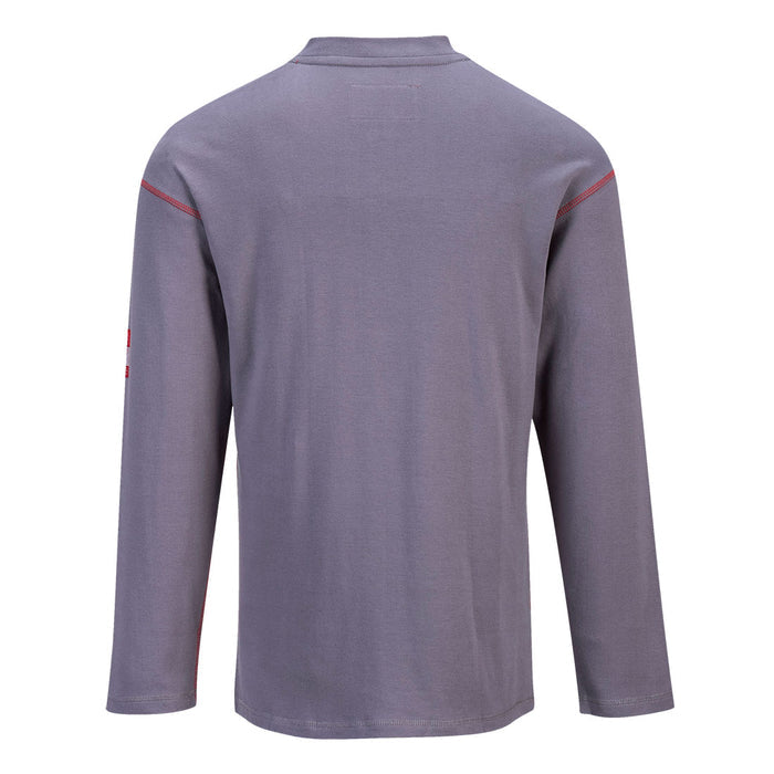 PORTWEST Gray Long Sleeve FR Henley T Shirt FR02