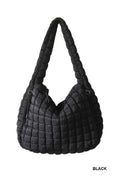 Premium Oversized Quilted Carryall Crossbody Bag: BLACK / 1 (ONE SIZE)