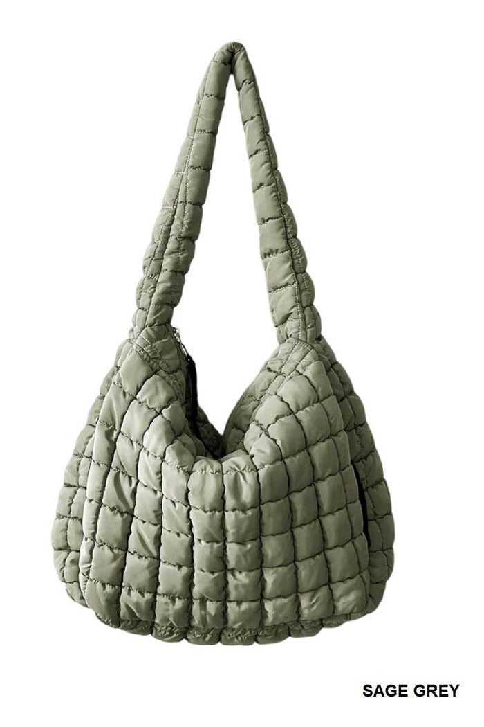 Premium Oversized Quilted Carryall Crossbody Bag: BLACK / 1 (ONE SIZE)
