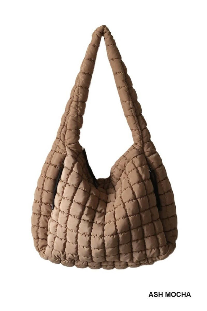 Premium Oversized Quilted Carryall Crossbody Bag: BLACK / 1 (ONE SIZE)