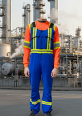 Premium Royal Blue AR/FR Unlined Bib Overalls with snaps