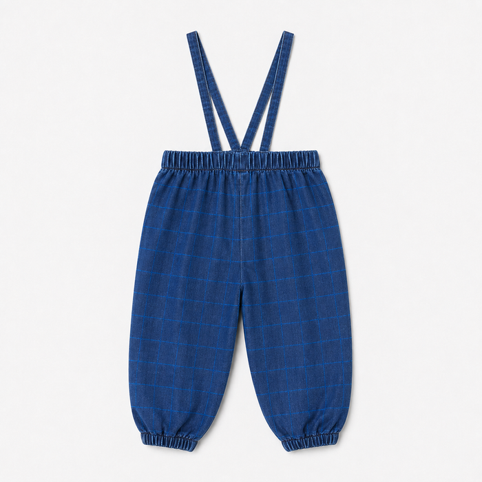 Printed Denim Overalls