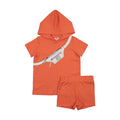 Printed Fanny Pack Hooded Short Sleeve Set
