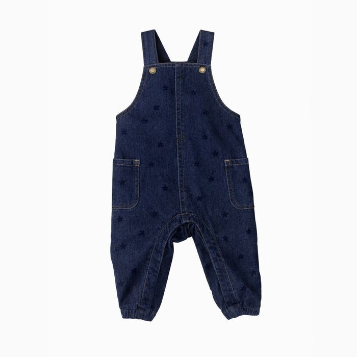 Printed Heart Denim Overalls
