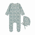 Printed Velour Floral Footie Set