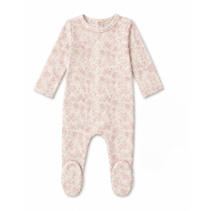 Printed Velour Floral Footie