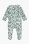 Printed Velour Floral Footie