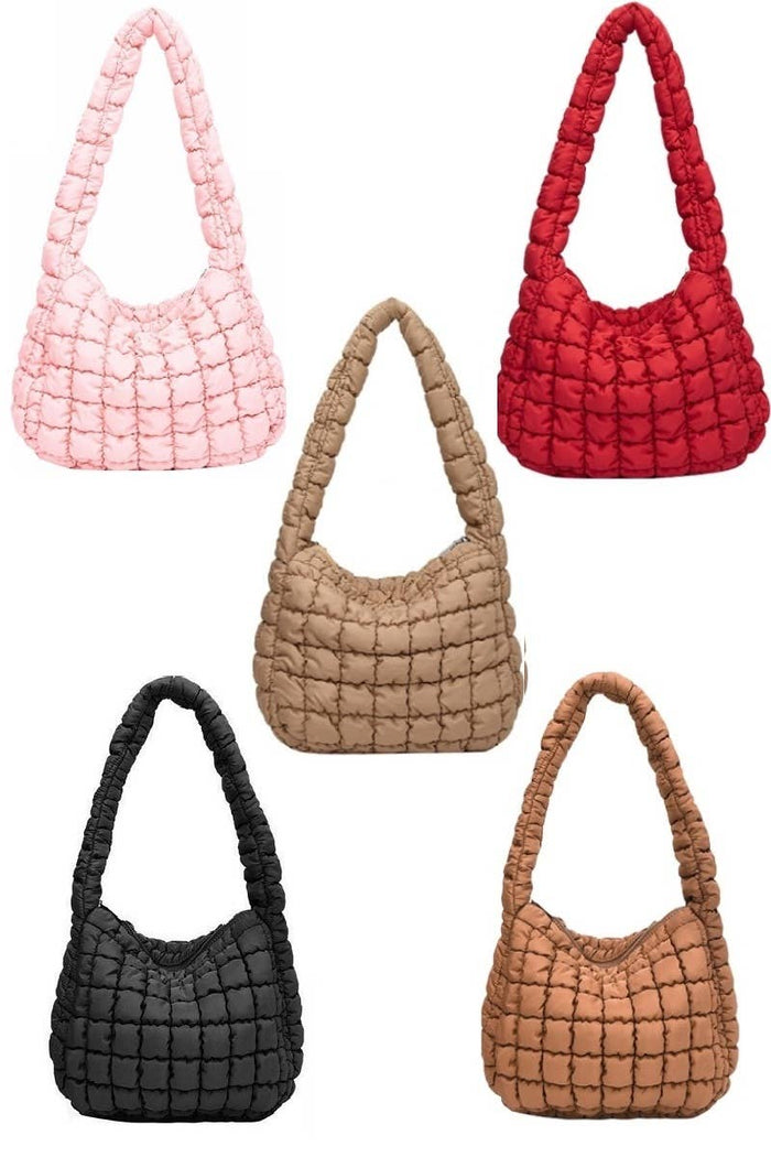 Puff Quilted Crossbody Shoulder Bag: ASH MOCHA / 1 (ONE SIZE)