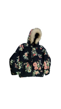 Puffer Jacket: Floral Blu