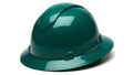 Pyramex Green Ridgeline Full Brim 4 Pt Ratchet Suspension HP54135
