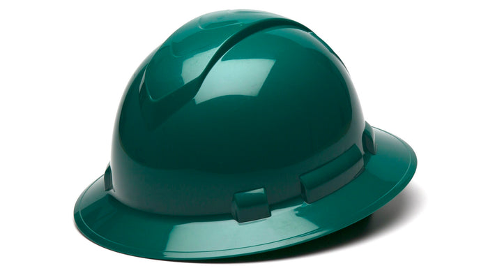 Pyramex Green Ridgeline Full Brim 4 Pt Ratchet Suspension HP54135