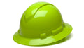 Pyramex Hi Vis Lime Ridgeline Full Brim 4 Pt Ratchet Suspension HP54131