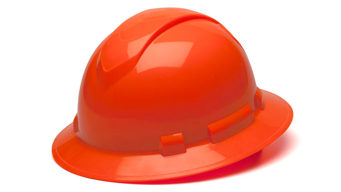 Pyramex Hi Vis Orange Ridgeline Full Brim 4 Pt Ratchet Suspension HP54141