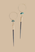 Quill and Turquoise Hoops
