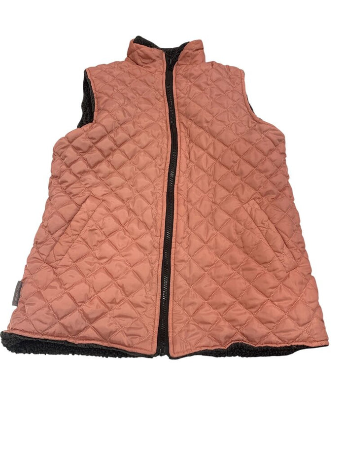 quilted puffy fur lined vest