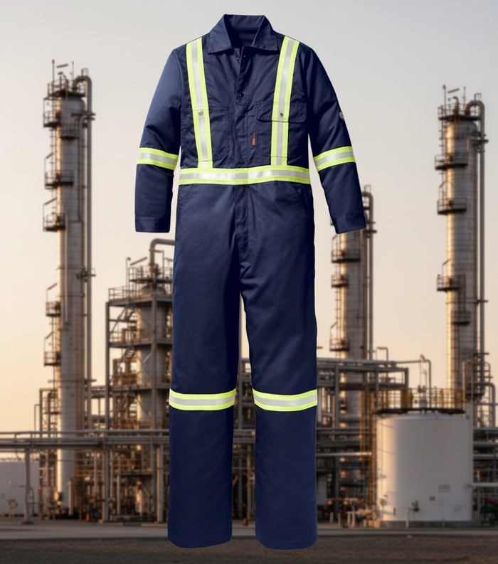 Rasco Navy Blue Premium FR Coverall w/ 2" CSA Reflective Tape FR3305NV