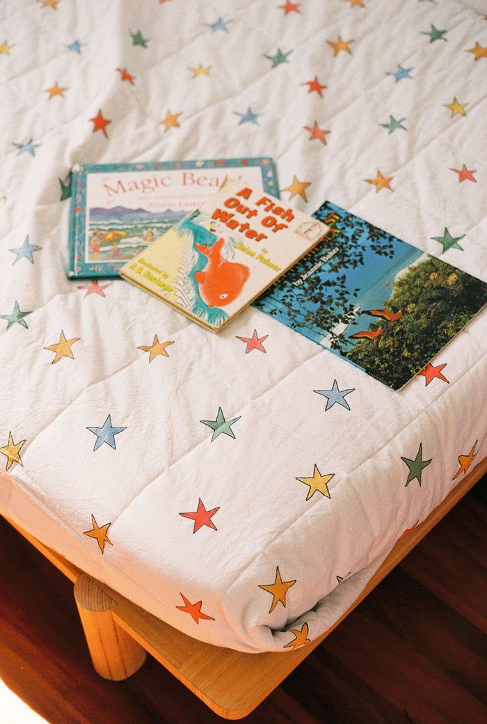 Retro Star Reversible Rainbow Quilt