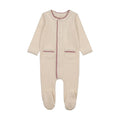 Ribbed Velour Piping Footie Set
