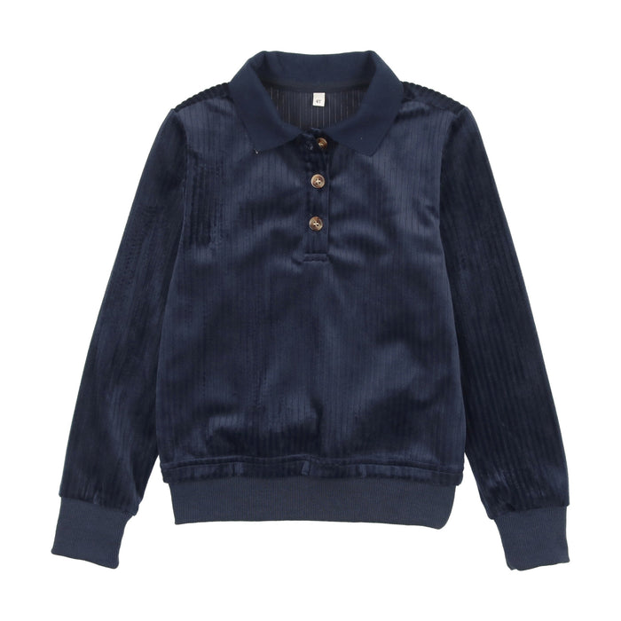 Ribbed Velour Polo