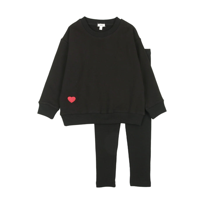 Ribbed Velour Sweatshirt Set